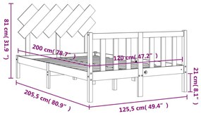 Σκελετός Κρεβ. Χωρίς Στρώμα Λευκό 120x200 εκ Μασίφ Πεύκο - Λευκό