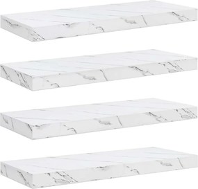 VidaXL Ράφι Τοίχου 4 τμχ. Λευκό Μάρμαρο 60 x 23,5 x 3,8 cm