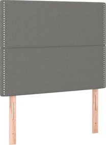 vidaXL Κρεβάτι Boxspring με Στρώμα Σκούρο Γκρι 90x190 εκ. Υφασμάτινο