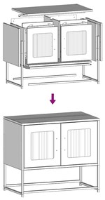 ντουλάπι τηλεόρασης Μαύρο 68x39x60,5cm από χάλυβα ψυχρής έλασης - Μαύρο