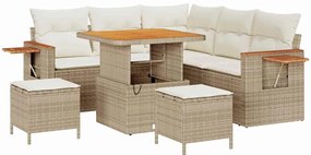 vidaXL Σετ Καναπέ Κήπου 8 pcs μπεζ και κρεμ 80 x 80 x 71 cm