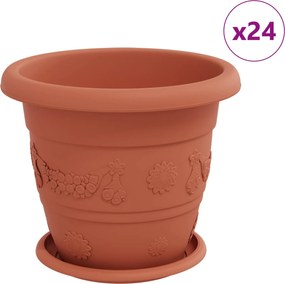 vidaXL Γλάστρες φυτών 24 pcs Κεραμιδί Ø 26 x 21.5 εκ Πλαστικό