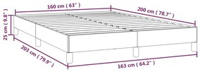 Πλαίσιο Κρεβατιού Μαύρο 160x200 εκ. Υφασμάτινο - Μαύρο