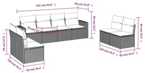 vidaXL Σαλόνι Κήπου Σετ 8 τεμ. Μπεζ Συνθετικό Ρατάν με Μαξιλάρια