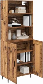 vidaXL Highboard 2 pcs Παλιό Ξύλο 69,5 x 32,5 x 180 εκ