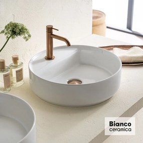 Bianco Ceramica Focus Eπιτραπέζιος Πορσελάνινος Νιπτήρας Ø42εκ Λευκό Γυαλιστερό