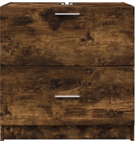 vidaXL Ντουλάπι Νιπτήρα Καπνιστή Δρυς 59x37x59 εκ. Επεξεργασμένο Ξύλο