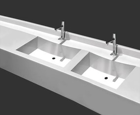 Sanitec 706 Curved Double Νιπτήρας Μπάνιου Διπλός Επιτοίχιος Κρεμαστός με μήκος από 201 έως 250cm