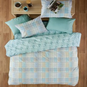 Σεντόνια Φανελένια Carpaccio 19 (Σετ 3τμχ) Beige-Mint Kentia Μονό 170x275cm 100% Βαμβάκι