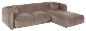 CORNER SOFA (RIGHT) TREAT  DARK BEIGE FABRIC 270x163x74Hcm.