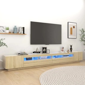 vidaXL Έπιπλο Τηλεόρασης με LED Sonoma Δρυς 300 x 35 x 40 εκ.