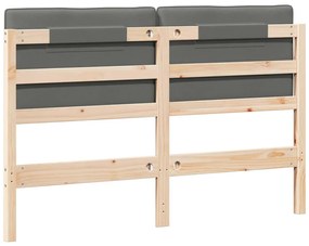 vidaXL Ταπετσαρισμένο κεφαλάρι Καφέ και Ανοιχτό Γκρι 140 cm