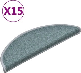 vidaXL Στρώματα σκάλας 15 τεμ. 56 x 17 x 3 cm Non-Slip Θαλασσί