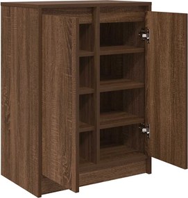 vidaXL Παπουτσοθήκη Καφέ Δρυς 57x34x76 εκ. από Επεξεργασμένο Ξύλο