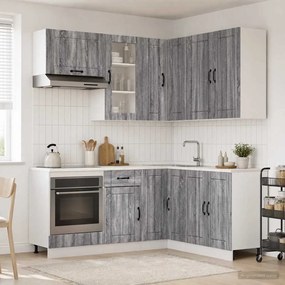 vidaXL Μονάδα κουζίνας LUCCA 8 pcs Γκρι Sonoma Επεξεργασμένο Ξύλο