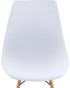 Καρέκλα τραπεζαρίας Nova Megapap PP λευκό - ξύλινο φυσικό πόδι 46x51x80εκ.