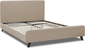 Κρεβάτι Ovelia Megapap υφασμάτινο χρώμα μπεζ 140x190εκ.