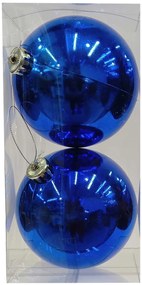 Σετ 2 τεμ. Χριστουγεννιάτικες Μπάλες Μπλέ 12cm 238086