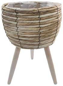 Κασπώ Σε Τρίποδο 00.06.61172 Με Νάιλον 24x16x39,5cm Ψάθινο Beige-Grey Mat
