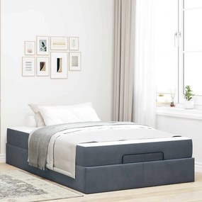 vidaXL Σκελετός Κρεβατιού Σκούρο γκρι 140 x 190 cm Βελούδο