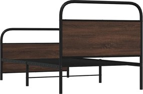 vidaXL Πλαίσιο Κρεβατιού Χωρ. Στρώμα Καφέ Δρυς 90x200 εκ Επεξ. Ξύλο