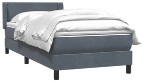 Box Spring Κρεβάτι με στρώμα Σκούρο γκρι 100x220 εκ. Βελούδινο - Γκρι