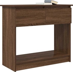 vidaXL Τραπέζι κονσόλας με συρτάρια καφέ δρυς 85,5x38,5x74,5 cm