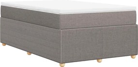 vidaXL Κρεβάτι Boxspring με Στρώμα Taupe 120x200 εκ. Υφασμάτινο