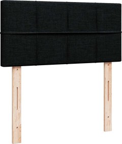 vidaXL Κρεβάτι Boxspring με Στρώμα Μαύρο 80 x 200 εκ. Υφασμάτινο