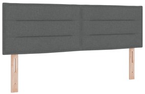 vidaXL Κρεβάτι με Στρώμα Dark Grey 160x200 cm Υφασμάτινο