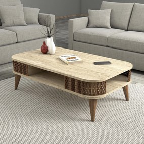 Τραπεζάκι Σαλονιού Τραβερτίνη DRADECO 105x60x35