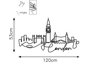 Decorative Metal Wall Accessory London Black