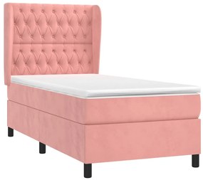 ΚΡΕΒΑΤΙ BOXSPRING ΜΕ ΣΤΡΩΜΑ ΡΟΖ 100X200 ΕΚ. ΒΕΛΟΥΔΙΝΟ 3129380