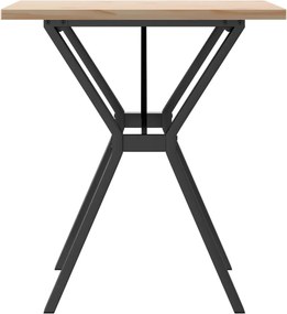 vidaXL Τραπέζι Τραπεζαρίας Πλαίσιο Y Μασίφ Πεύκο/Ατσάλι