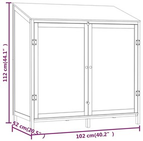 Αποθήκη Κήπου 102 x 52 x 112 εκ. από Μασίφ Ξύλο Ελάτης - Καφέ