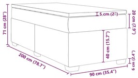 Κρεβάτι Boxspring με Στρώμα Μαύρο 90x200 εκ. Βελούδινο - Μαύρο