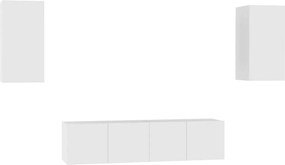 vidaXL Έπιπλα Τηλεόρασης Σετ 4 Τεμαχίων Λευκό από Επεξ. Ξύλο