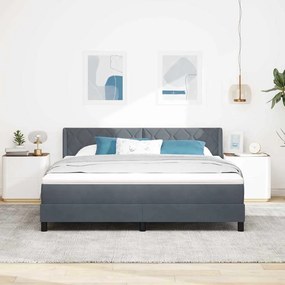 vidaXL Κρεβάτι Box Spring με στρώμα  Σκούρο Γκρι 180x200 εκ. Βελούδο