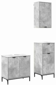 vidaXL Σετ Επίπλων Μπάνιου 3 pcs Γκρι σκυροδέματος 39.5 x 36 x 88 εκ