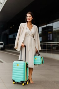 Stewehome Σετ 2 τεμαχίων βαλίτσας καμπίνας και τσαντάκι μακιγιάζ από ABS 57x34x23 cm