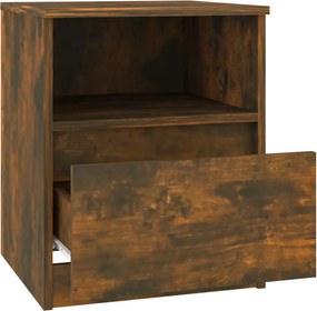 vidaXL Κομοδίνα 2 τεμ. Καπνιστή Δρυς 40x40x50 εκ. από Επεξεργ. Ξύλο