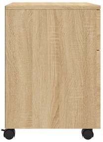 vidaXL Αρχειοθήκη Φορητή Sonoma Δρυς 45x38x54 εκ. Επεξ. Ξύλο με Ρόδες