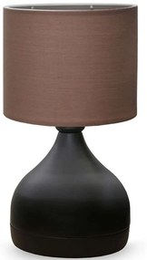 Φωτιστικό Επιτραπέζιο Neil 0123711 18,5x17x32cm 1xE27 15W Brown-Black Megapap Metal, Fabric
