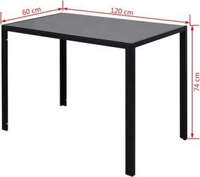 vidaXL Σετ Τραπεζαρίας Επτά Τεμαχίων Μαύρο/Άσπρο