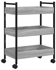 vidaXL Τρόλεϊ Κουζίνας Sonoma Γκρι 50x30x70 εκ. από Επεξεργασμένο Ξύλο