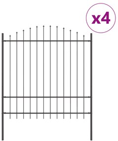 vidaXL Κοινοτικός Φράχτης με Τόξο Γκρί 6,8x1,75 μ Χάλυβας
