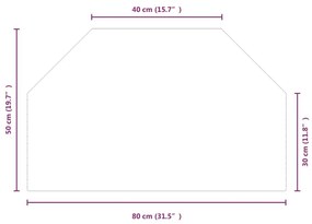 Πλάκα Τζακιού Εξάγωνη 80 x 50 εκ. Γυάλινη