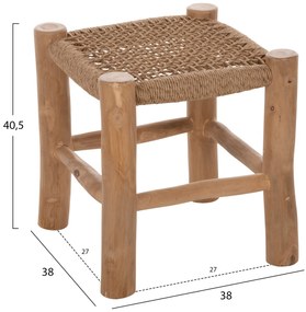 Σκαμπό Londer Ξύλο Τεάκ και Συνθετικό Rattan σε Φυσικό 38x38x40,5 Υ Εκ.