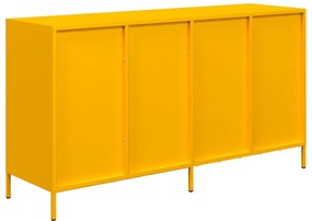 vidaXL Sideboard Μουστάρδα κίτρινη 135x39x73,5 cm Ψυχρής έλασης χάλυβα