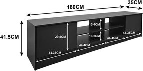 Έπιπλο τηλεόρασης Tivia pakoworld ανθρακί 180x35x41.5εκ